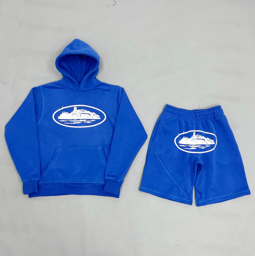 Set Cort3iz Blue ( hoodie + shorts )