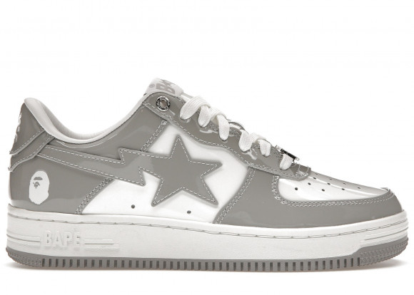 A Pathing Bpe Aape Sta Patent Leather White Grey