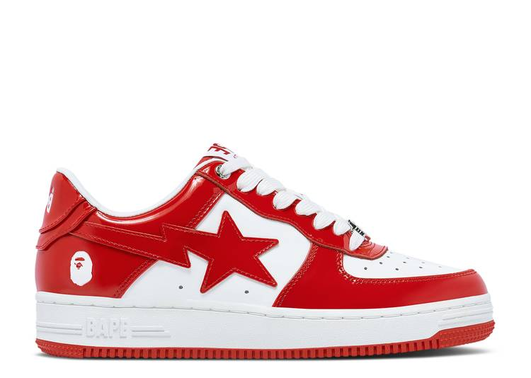 A Pathing Bpe Aape Sta Patent Leather White Red